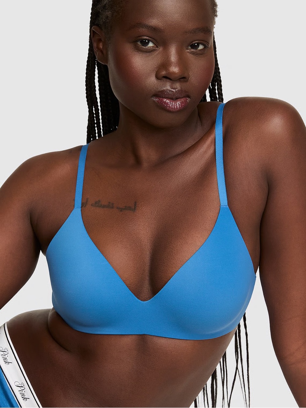 Victoria’s Secret Pink Marshmallow Push Up Wireless Comfy Bra - Blue - Small NWT